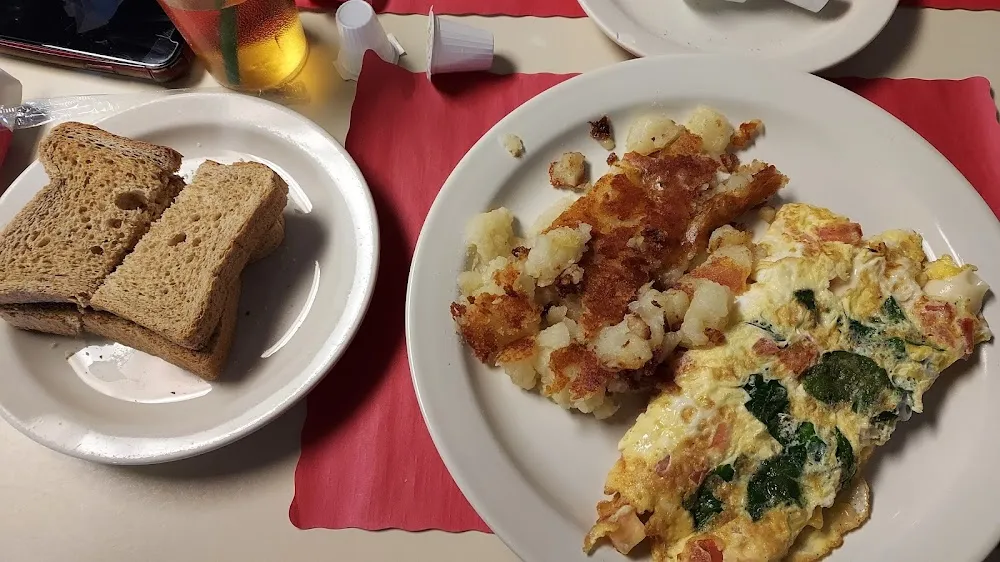 Spinach Omelet with Home Fries