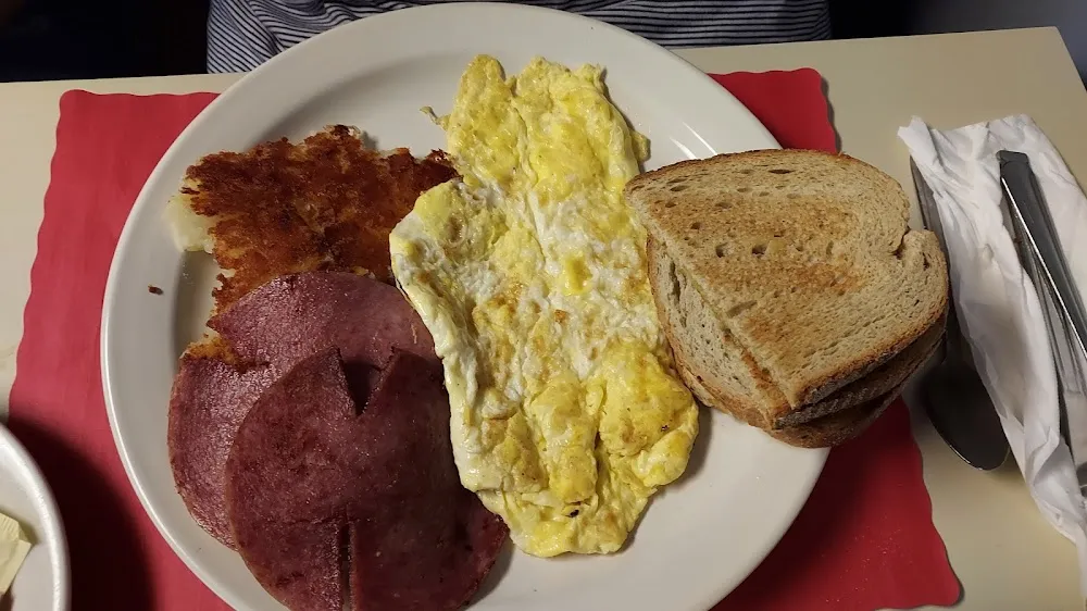 Two Eggs Pork Roll and Home Fries